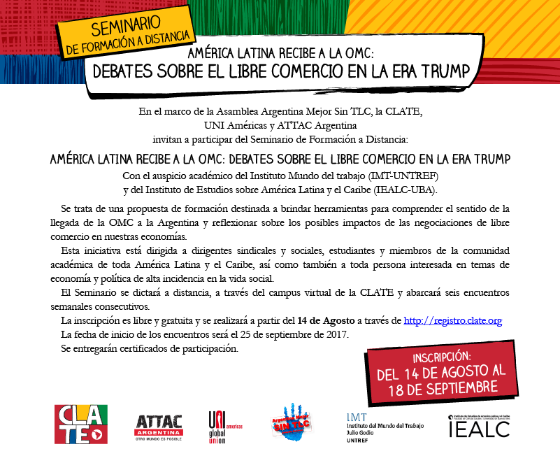 Seminario Virtual: “América Latina recibe a la OMC – Debates sobre el libre comercio en la era Trump”