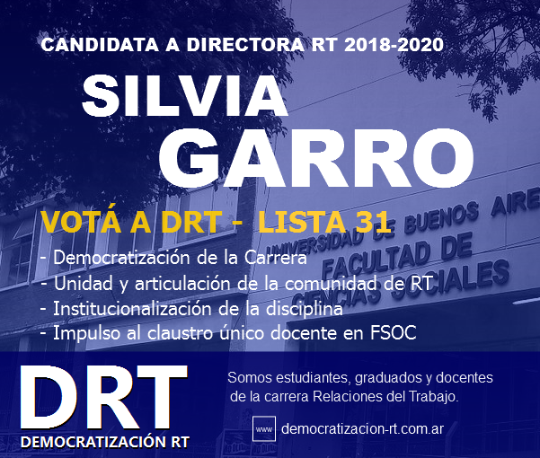 Democratización RT va por la Dirección de la Carrera de RT – Nuestra Propuesta y Candidata