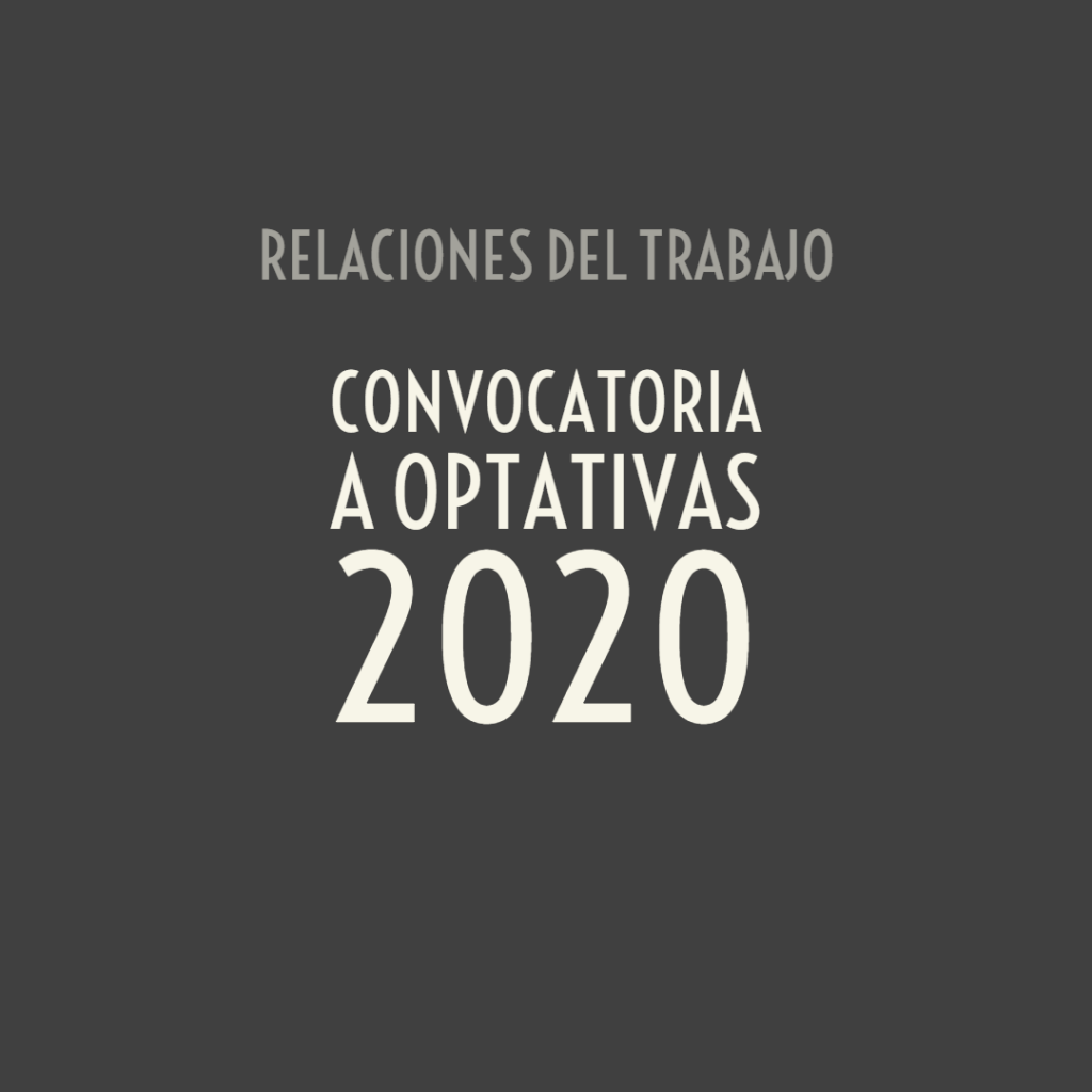 Convocatoria a optativas 2020