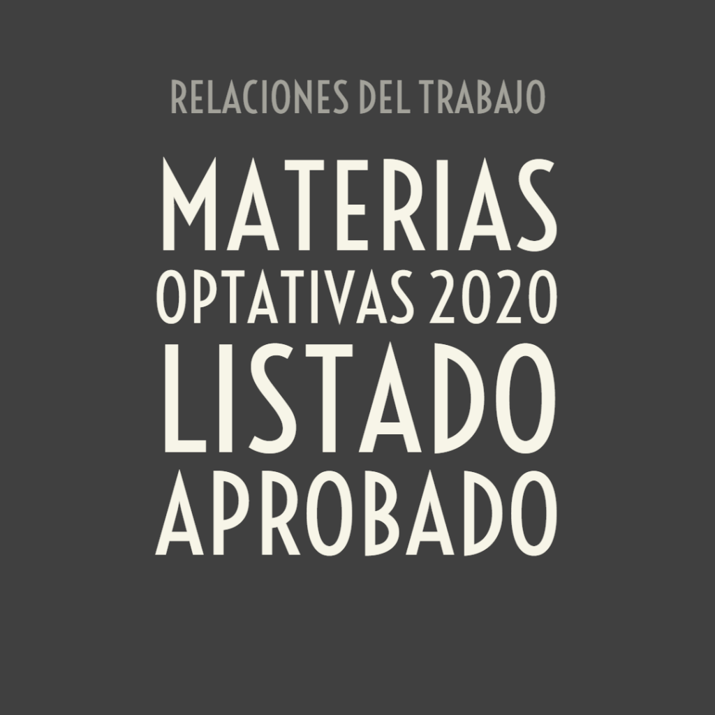 Materias optativas aprobadas 2020 – Listado