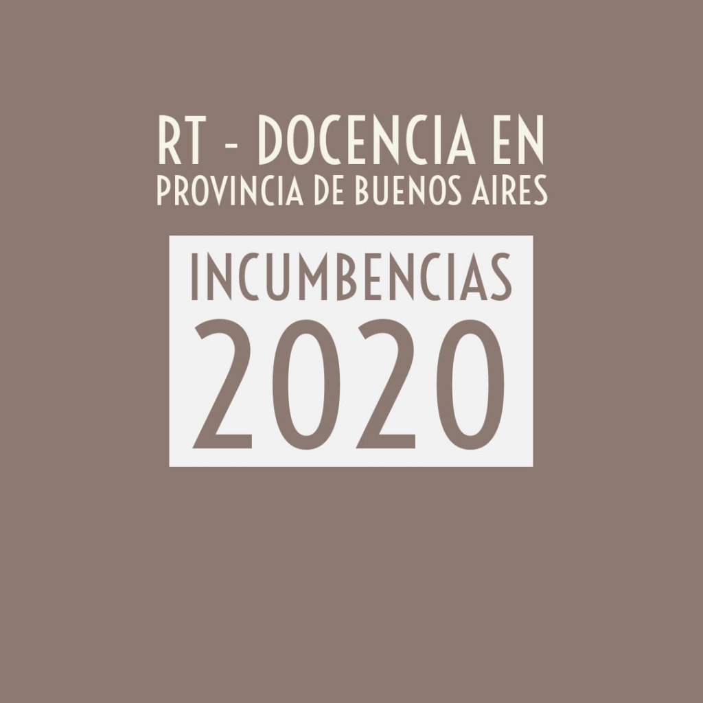 Incumbencias 2020 para el ejercicio de la docencia en Provincia de Buenos Aires