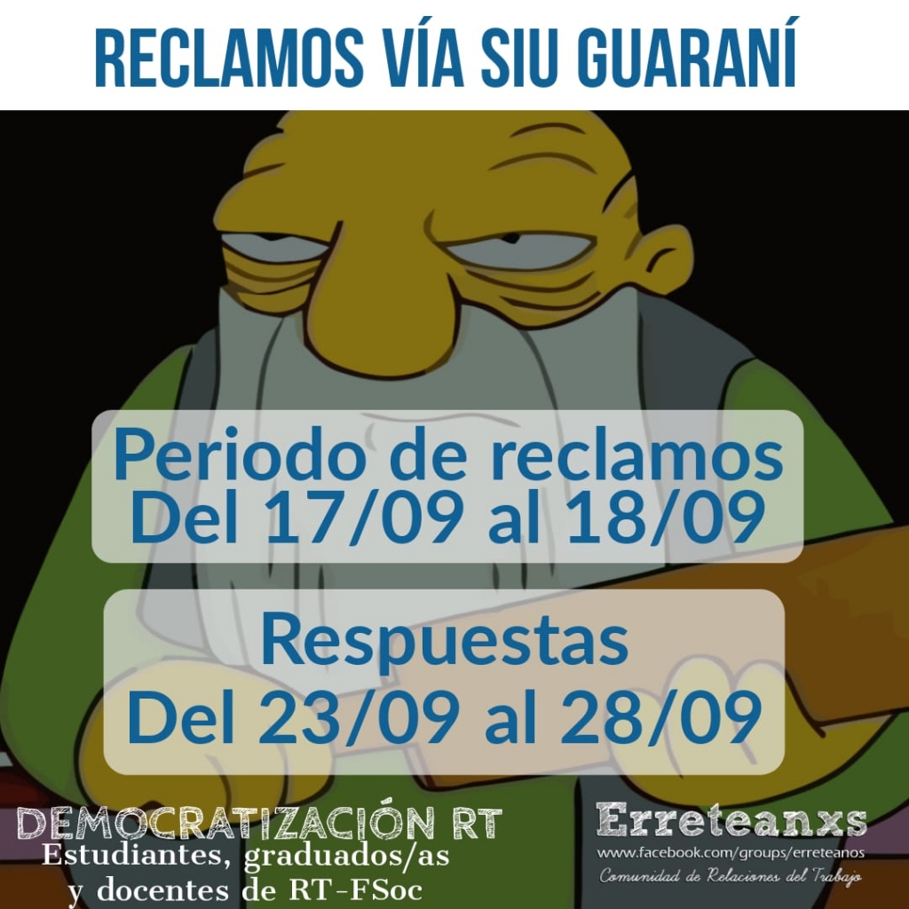 Período de reclamos – instructivo