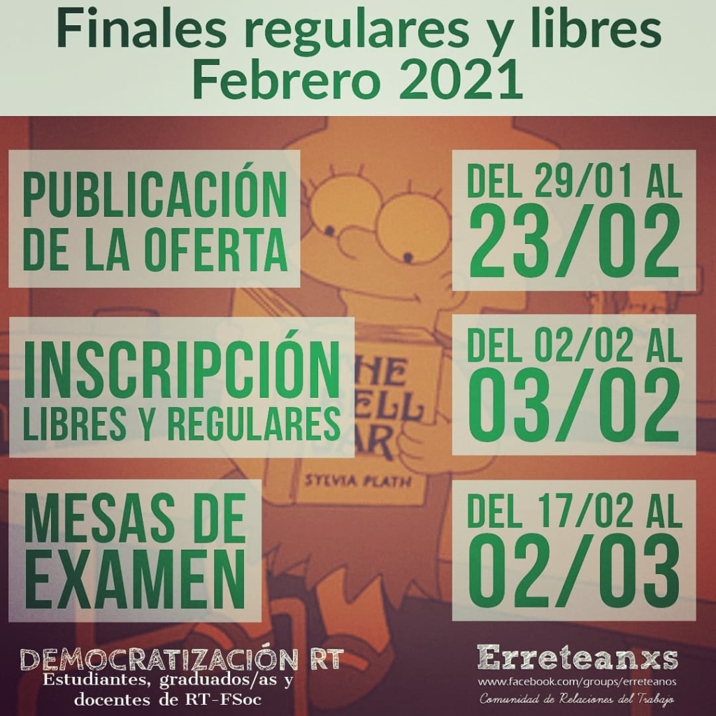 Exámenes finales virtuales libres y regulares turno febrero