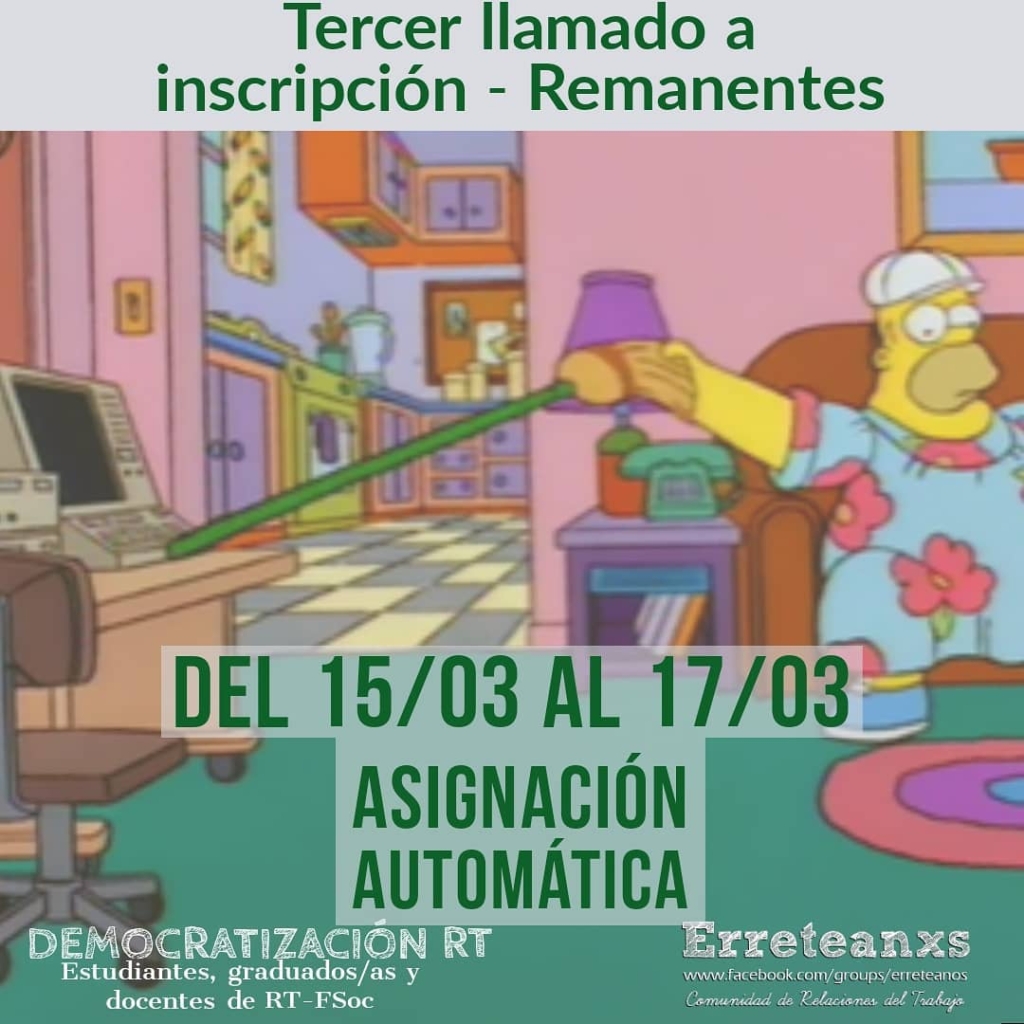 Tercer llamado a inscripción – Remanentes