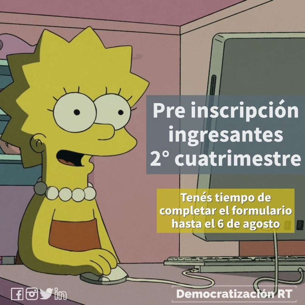 Pre-inscripción ingresantes 2° cuatrimestre