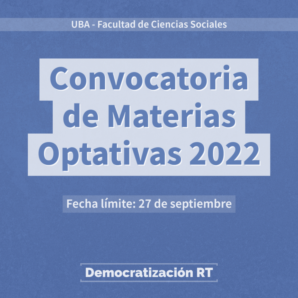 Convocatoria de Materias Optativas 2022